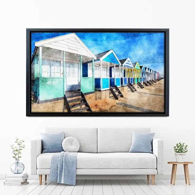 Beach Huts Canvas Print Beach Huts Canvas Print wall art product Helen Hotson / Shutterstock