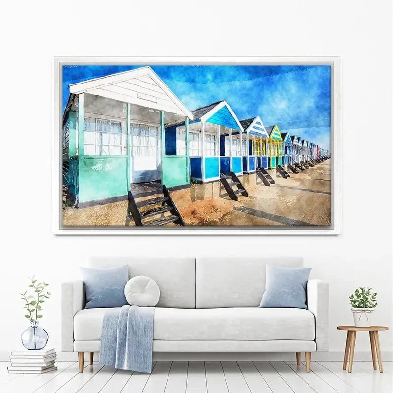 Beach Huts Canvas Print Beach Huts Canvas Print wall art product Helen Hotson / Shutterstock