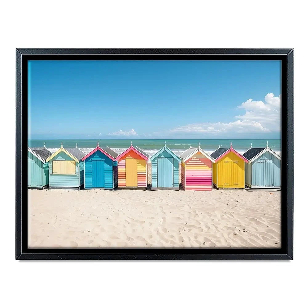 Beach Huts In A Row Canvas Print Beach Huts In A Row Canvas Print wall art product Art Print Shop