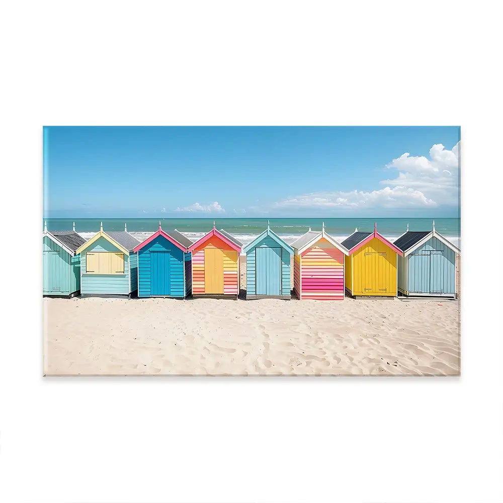 Beach Huts In A Row Oversized Canvas Print Beach Huts In A Row Oversized Canvas Print wall art product Art Print Shop