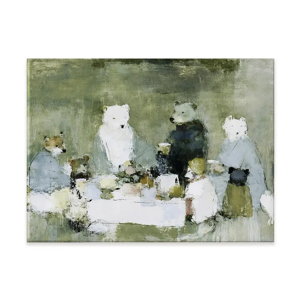 Bears At The Table Canvas Print Bears At The Table Canvas Print wall art product Chromatic Storm Studio