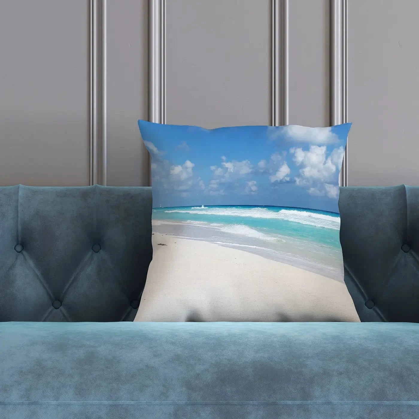 Beautiful Beach Scene Cushion Beautiful Beach Scene Cushion wall art product Ligia Aguilar / Shutterstock
