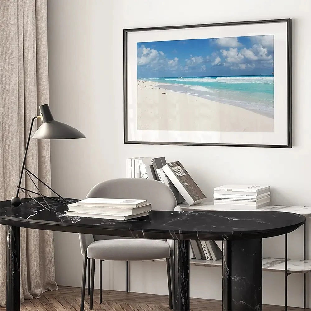 Beautiful Beach Scene Framed Art Print Beautiful Beach Scene Framed Art Print wall art product Ligia Aguilar / Shutterstock