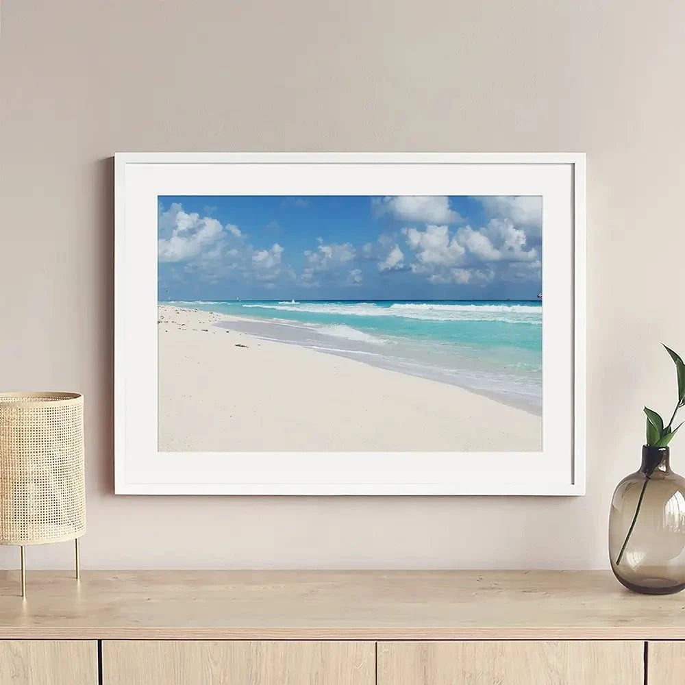Beautiful Beach Scene Framed Art Print Beautiful Beach Scene Framed Art Print wall art product Ligia Aguilar / Shutterstock