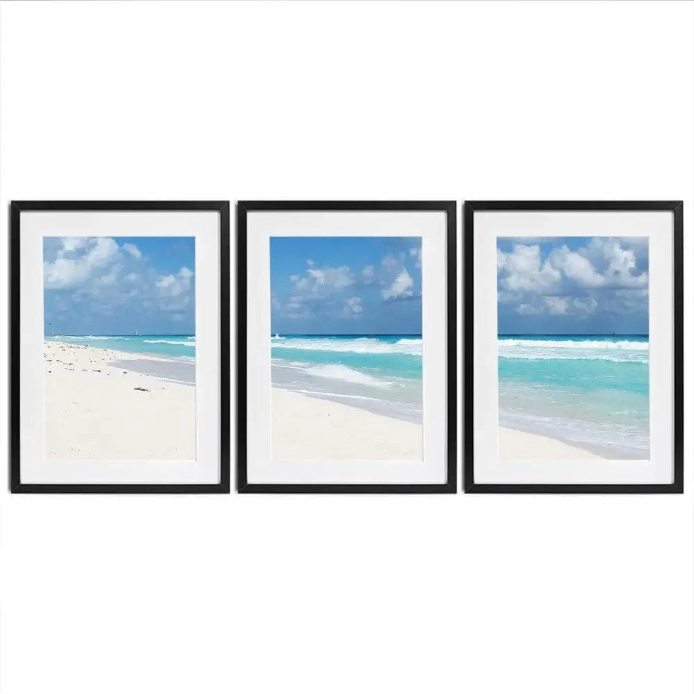 Beautiful Beach Scene Framed Art Print Trio Beautiful Beach Scene Framed Art Print Trio wall art product Ligia Aguilar / Shutterstock