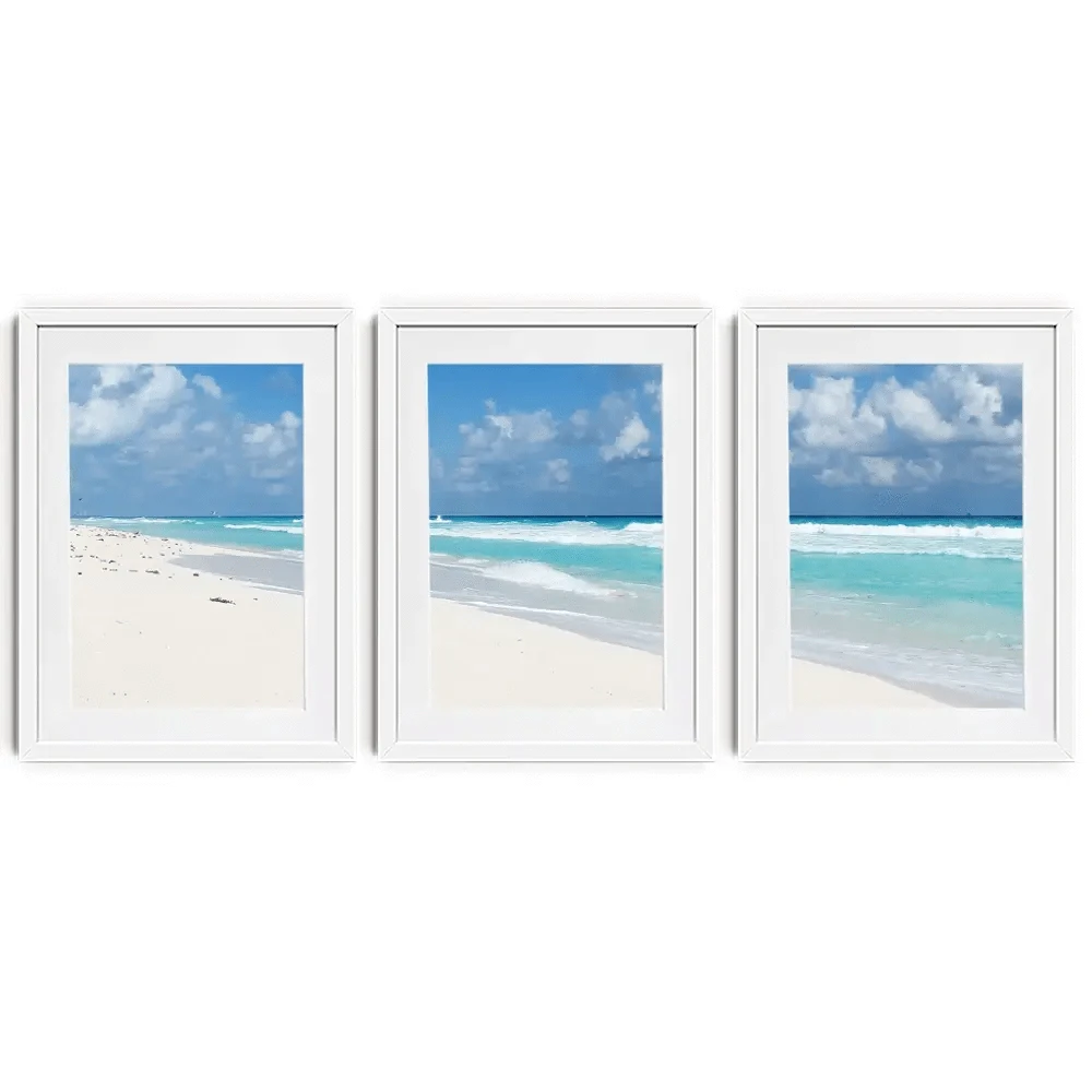 Beautiful Beach Scene Framed Art Print Trio Beautiful Beach Scene Framed Art Print Trio wall art product Ligia Aguilar / Shutterstock