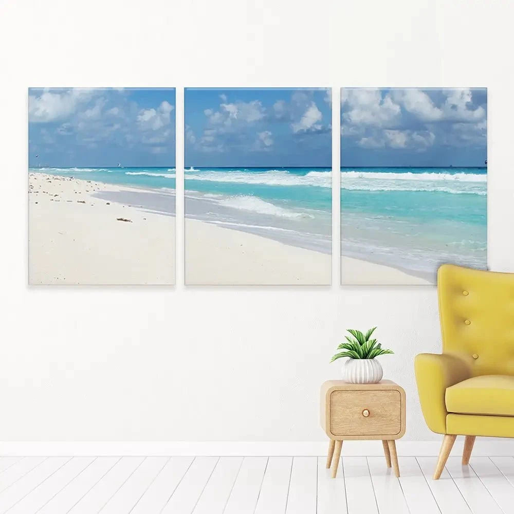 Beautiful Beach Scene Trio Canvas Print Beautiful Beach Scene Trio Canvas Print wall art product Ligia Aguilar / Shutterstock