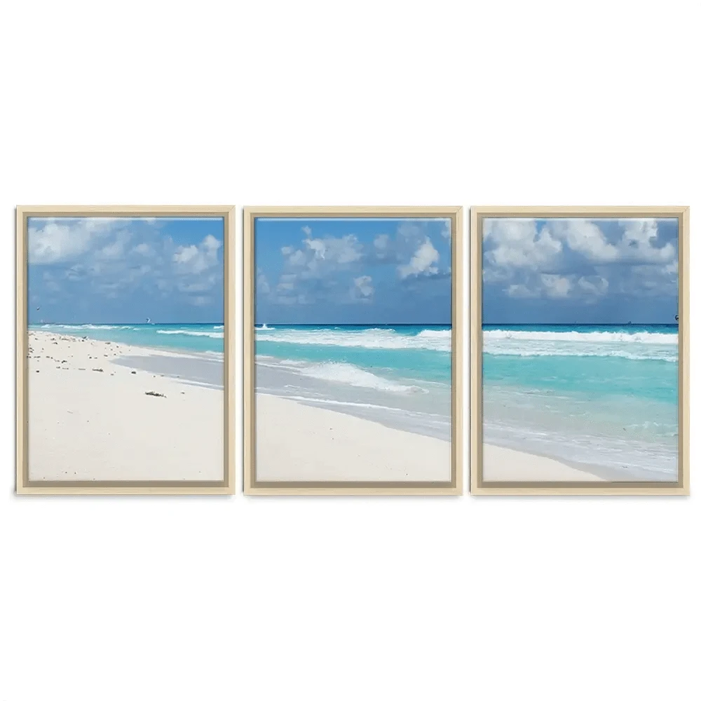 Beautiful Beach Scene Trio Canvas Print Beautiful Beach Scene Trio Canvas Print wall art product Ligia Aguilar / Shutterstock