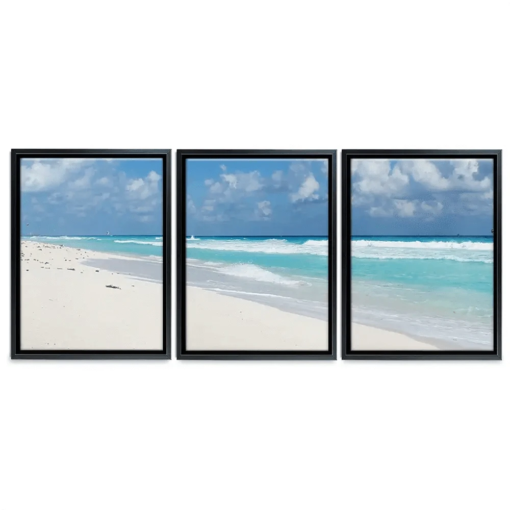 Beautiful Beach Scene Trio Canvas Print Beautiful Beach Scene Trio Canvas Print wall art product Ligia Aguilar / Shutterstock
