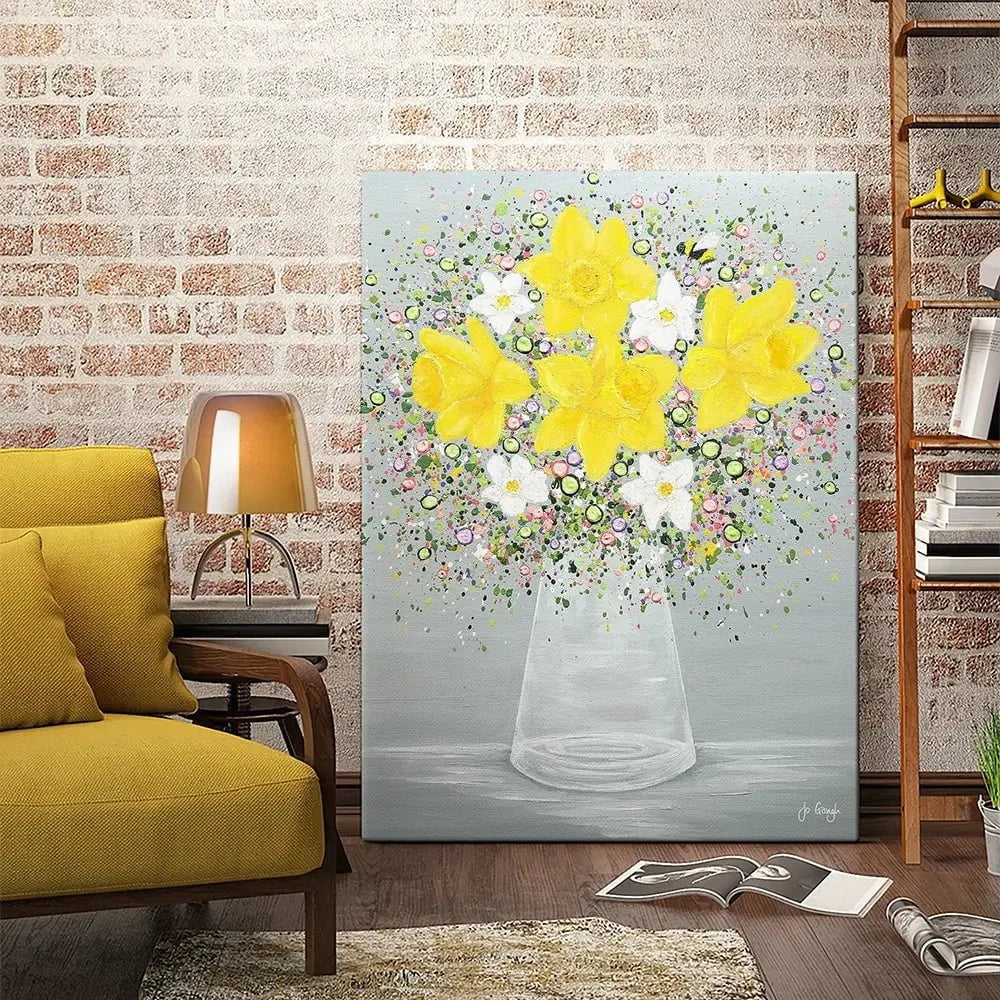 Bee Happy Canvas Print Bee Happy Canvas Print wall art product Jo Gough
