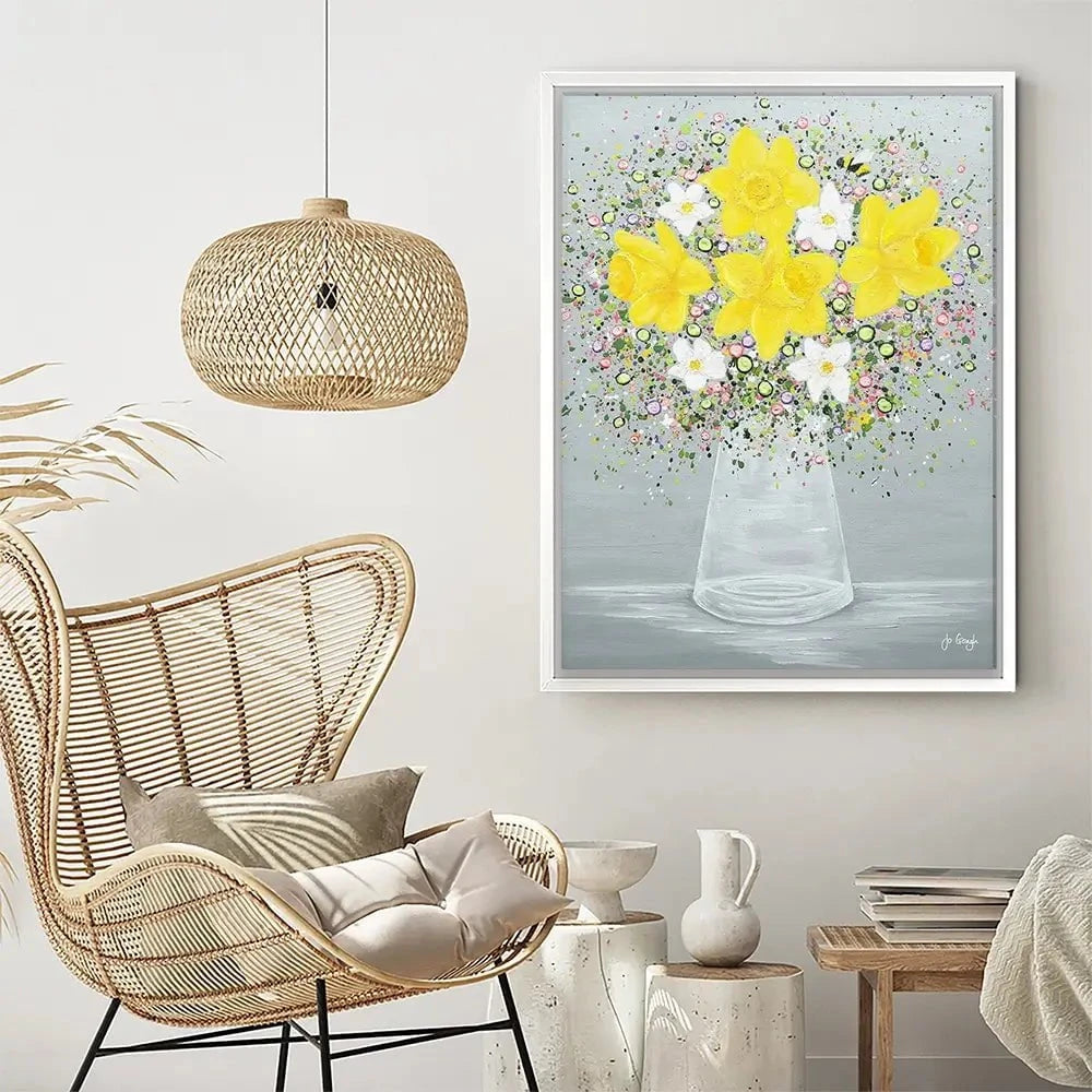 Bee Happy Canvas Print Bee Happy Canvas Print wall art product Jo Gough