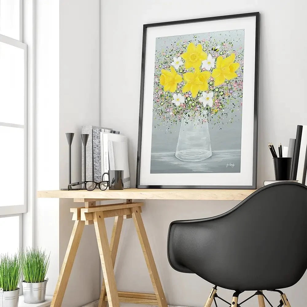 Bee Happy Framed Art Print Bee Happy Framed Art Print wall art product Jo Gough