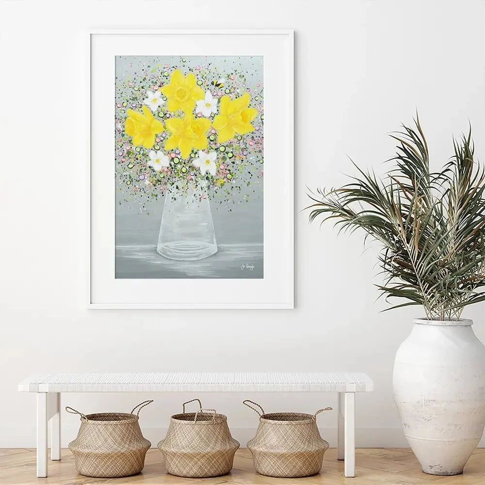 Bee Happy Framed Art Print Bee Happy Framed Art Print wall art product Jo Gough
