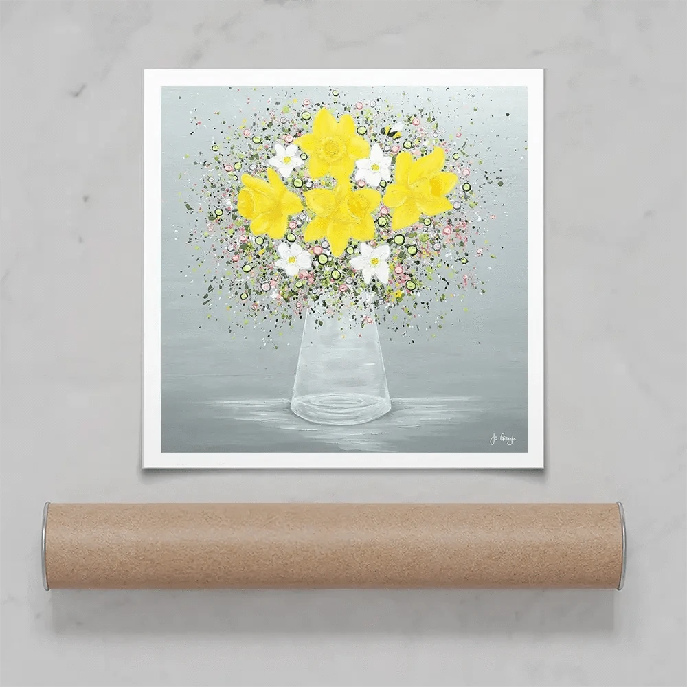 Bee Happy Square Art Print Bee Happy Square Art Print wall art product Jo Gough