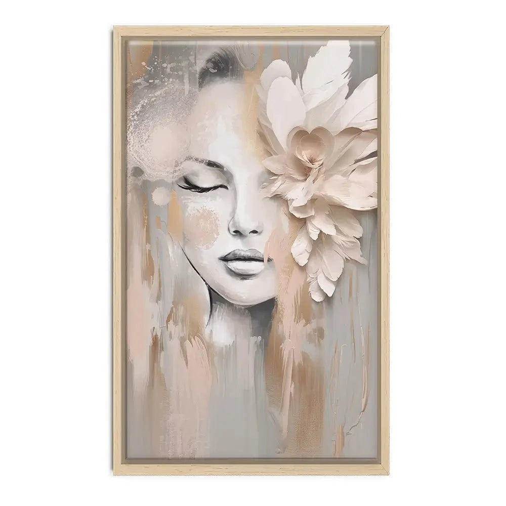 Beige Petals Canvas Print Beige Petals Canvas Print wall art product Isabella Karolewicz