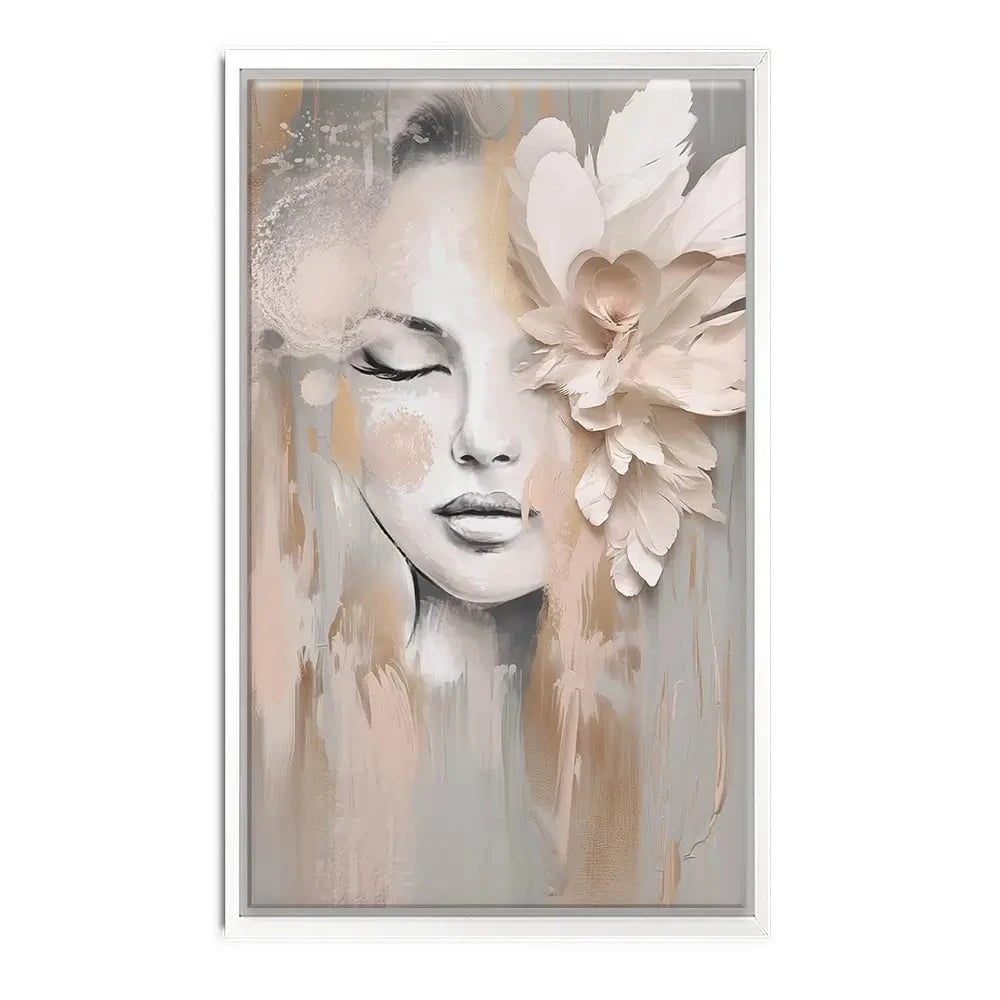 Beige Petals Canvas Print Beige Petals Canvas Print wall art product Isabella Karolewicz