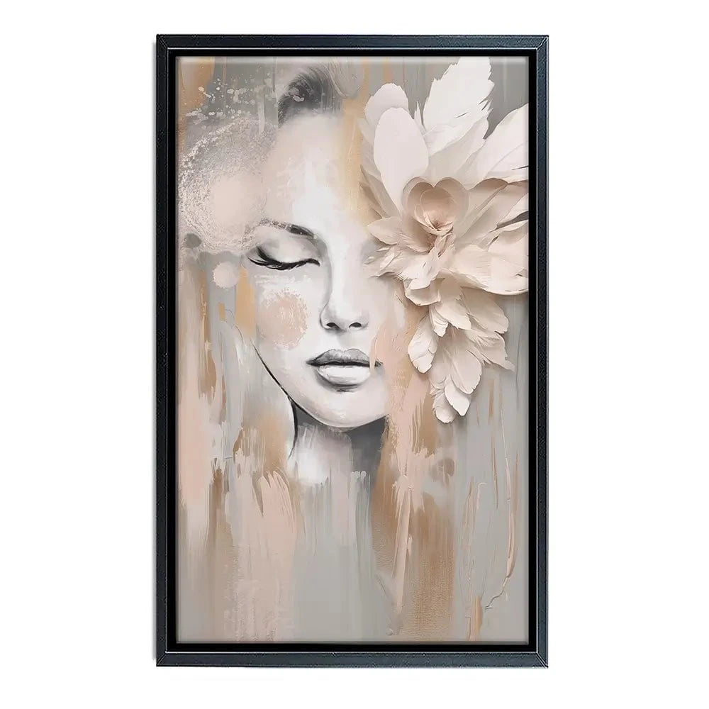 Beige Petals Canvas Print Beige Petals Canvas Print wall art product Isabella Karolewicz