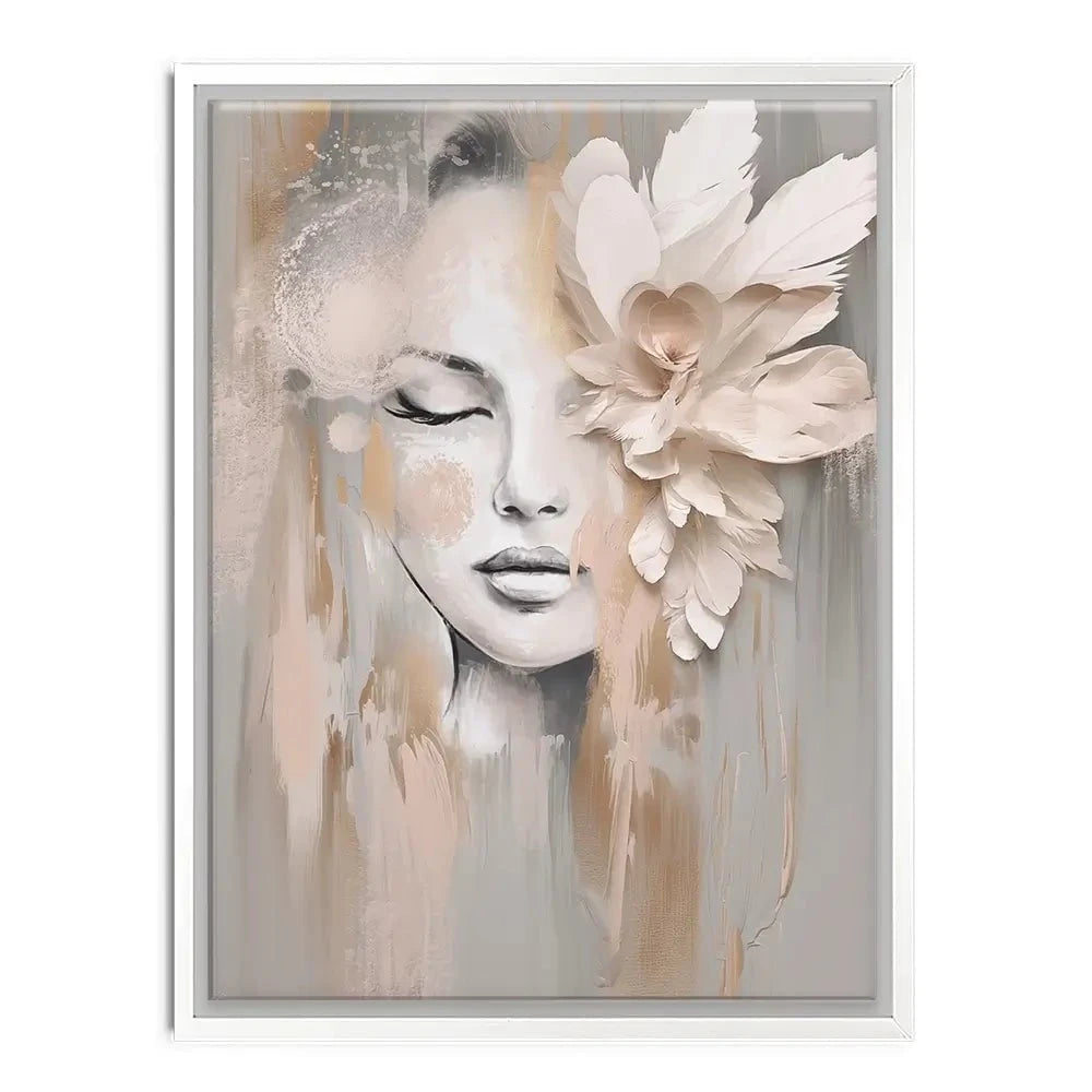 Beige Petals Canvas Print Beige Petals Canvas Print wall art product Isabella Karolewicz