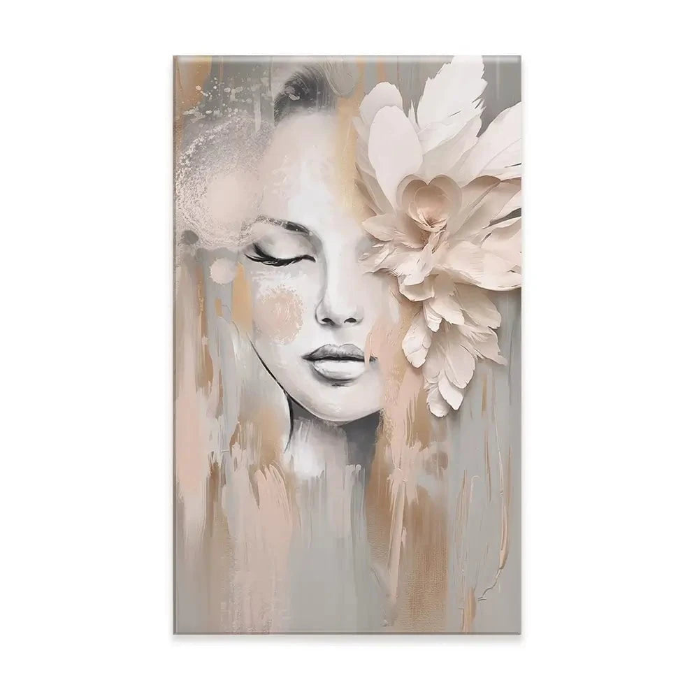 Beige Petals Canvas Print Beige Petals Canvas Print wall art product Isabella Karolewicz