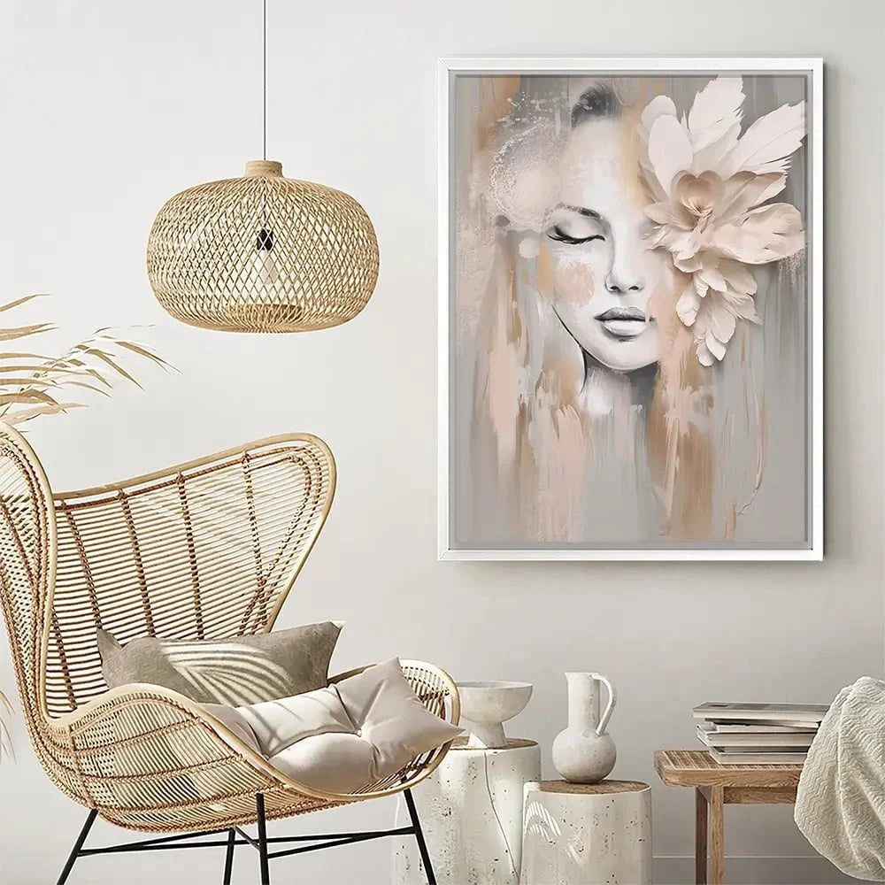 Beige Petals Canvas Print Beige Petals Canvas Print wall art product Isabella Karolewicz