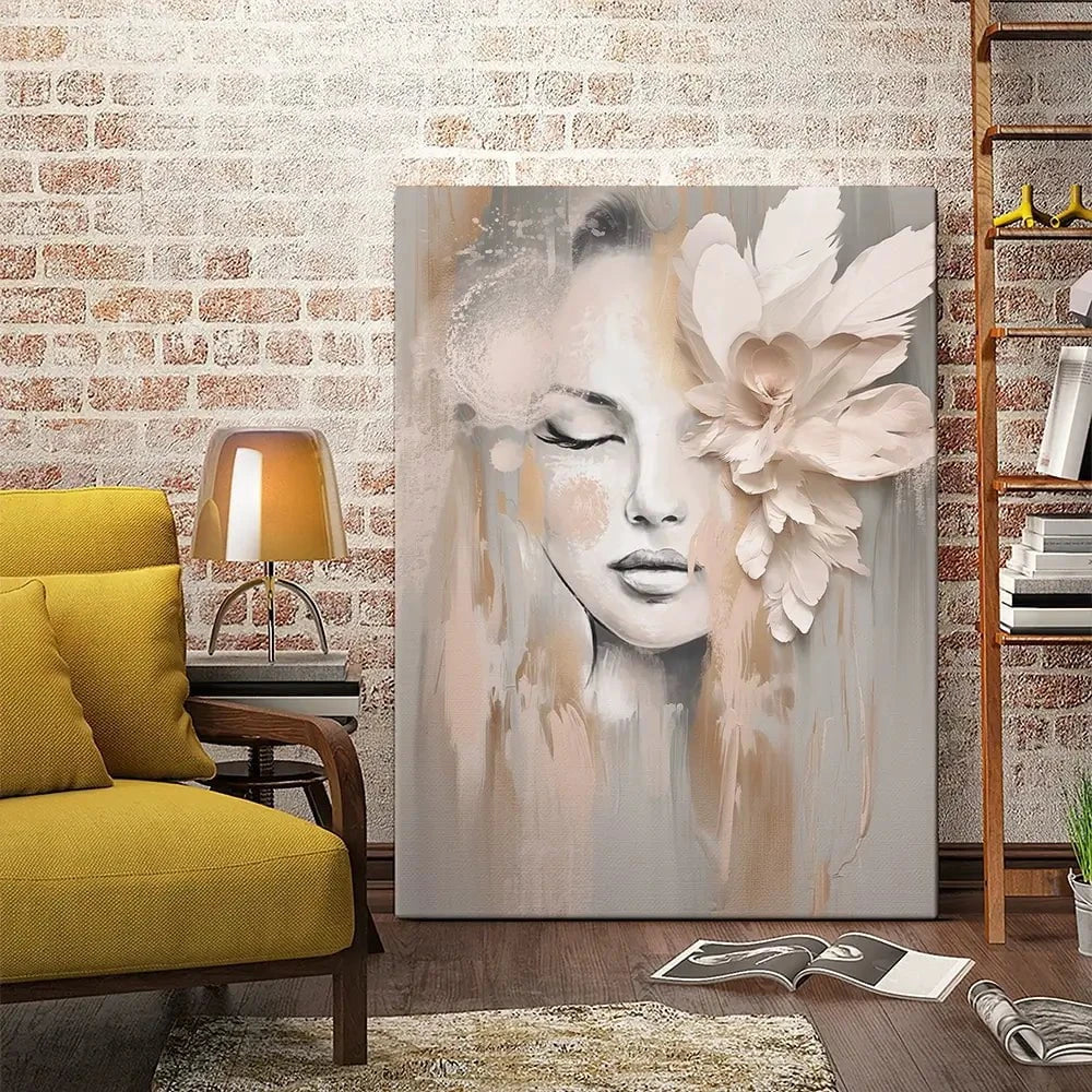 Beige Petals Canvas Print Beige Petals Canvas Print wall art product Isabella Karolewicz