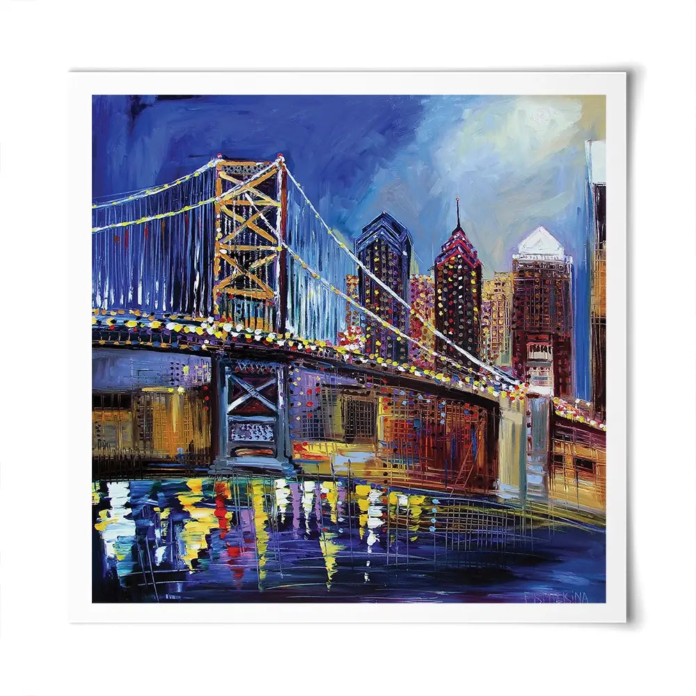 Benjamin Franklin Bridge Square Art Print Benjamin Franklin Bridge Square Art Print wall art product Ekaterina Ermilkina