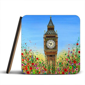 Big Ben Coaster Set Rainbow Soul Tree Coaster Set | Rainbow Soul Tree Art Coasters wall art product Jo Gough