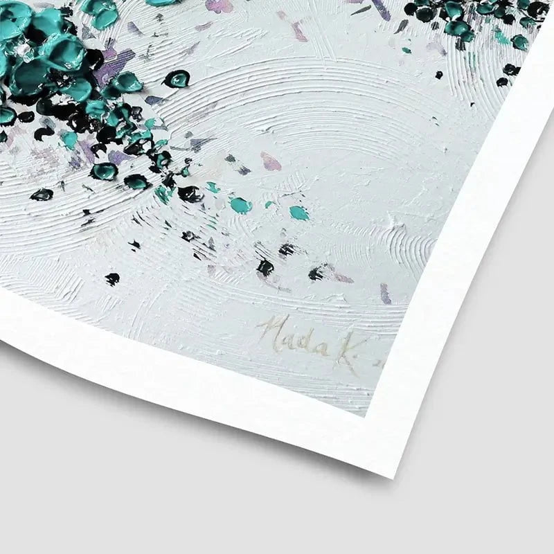Big Bloom Turquoise Art Print Big Bloom Turquoise Art Print wall art product Nada Khatib