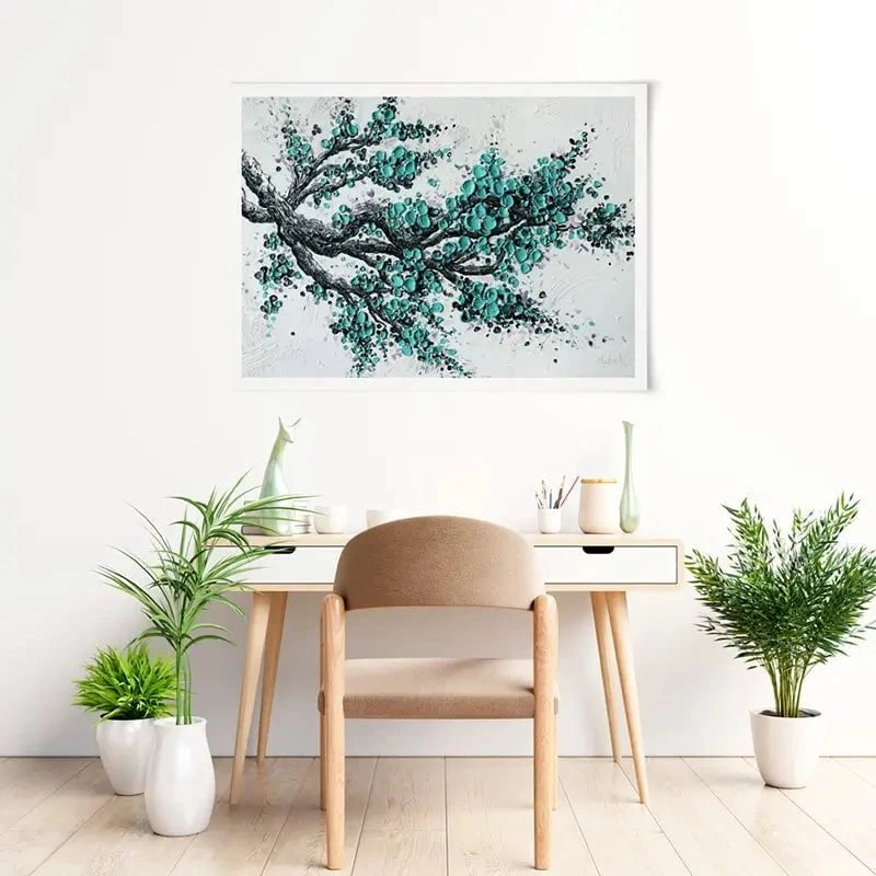 Big Bloom Turquoise Art Print Big Bloom Turquoise Art Print wall art product Nada Khatib