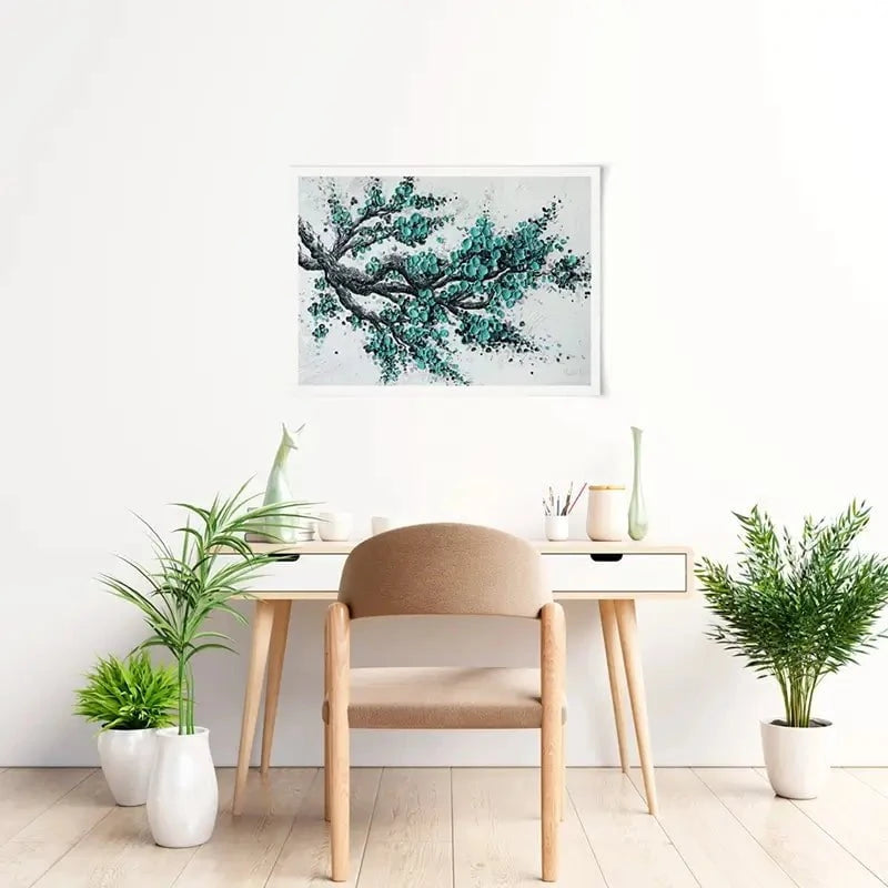 Big Bloom Turquoise Art Print Big Bloom Turquoise Art Print wall art product Nada Khatib