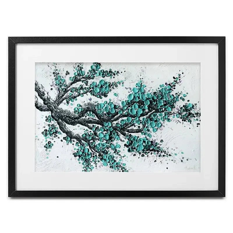 Big Bloom Turquoise Framed Art Print Big Bloom Turquoise Framed Art Print wall art product Nada Khatib
