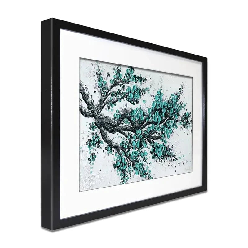 Big Bloom Turquoise Framed Art Print Big Bloom Turquoise Framed Art Print wall art product Nada Khatib