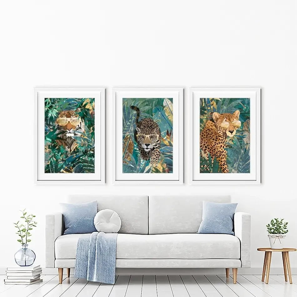 Big Cats Framed Art Print Trio Big Cats Framed Art Print Trio wall art product Sarah Manovski