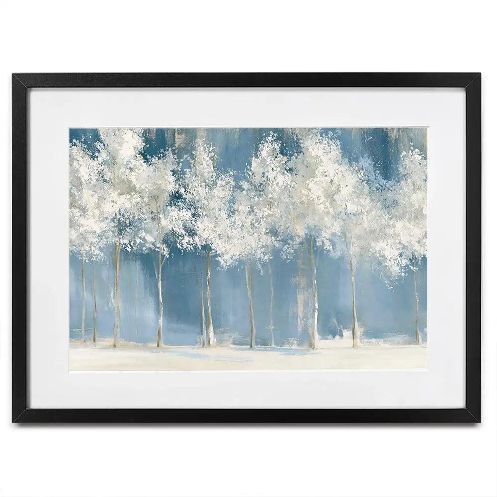 Birch Grove In Frost Framed Art Print Birch Grove In Frost Framed Art Print wall art product Chromatic Storm Studio