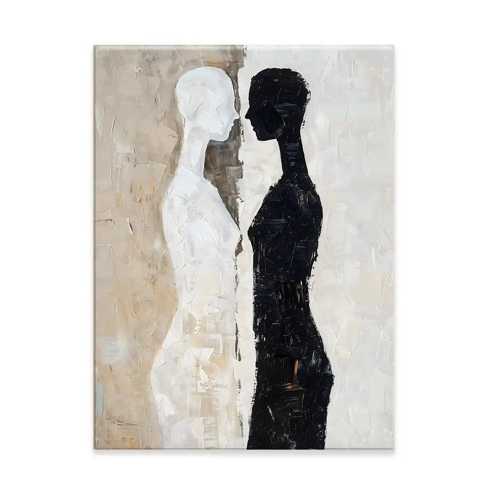 Black And Beige Figures Canvas Print Black And Beige Figures Canvas Print wall art product LSR Design Studio - Independent