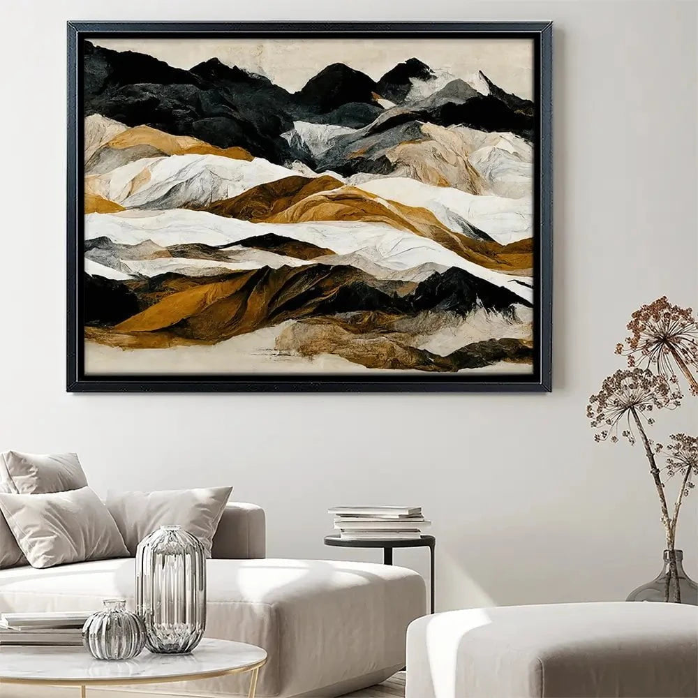 Black And Ochre Mountains Canvas Print Black And Ochre Mountains Canvas Print wall art product Treechild