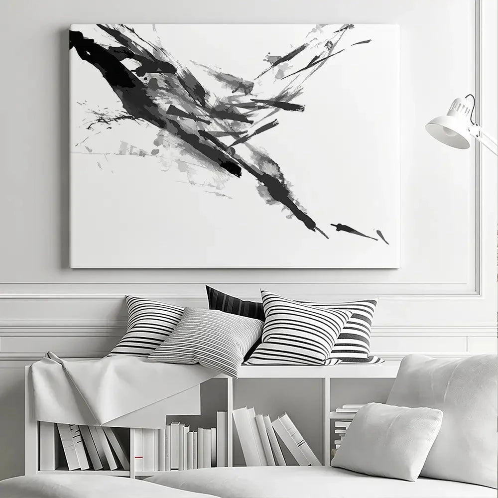 Black And White Abstract Canvas Print Black And White Abstract Canvas Print wall art product shooarts / Shutterstock