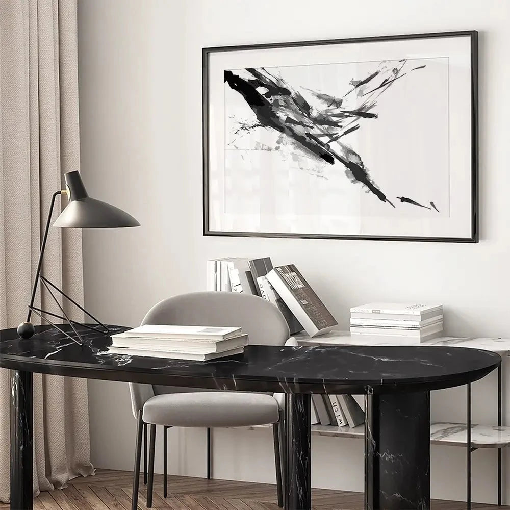 Black And White Abstract Framed Art Print Black And White Abstract Framed Art Print wall art product shooarts / Shutterstock
