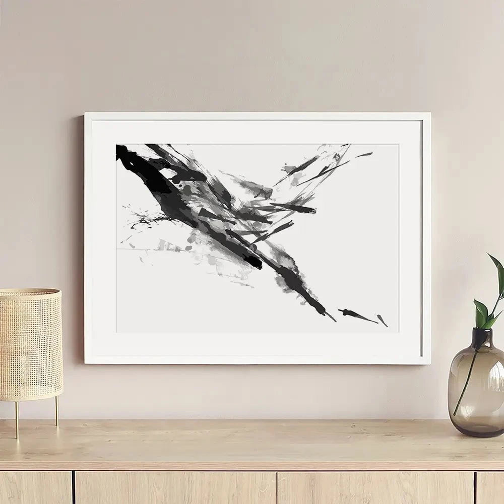 Black And White Abstract Framed Art Print Black And White Abstract Framed Art Print wall art product shooarts / Shutterstock