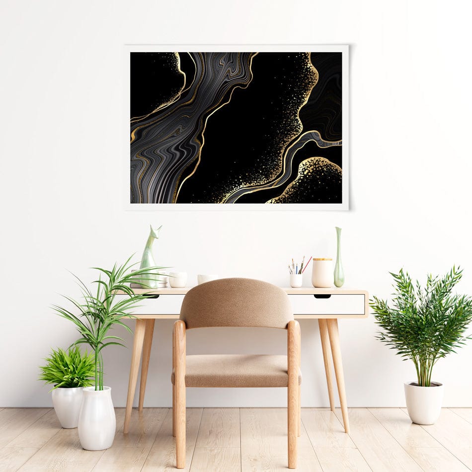 Black Marble Art Print wall art product / Shutterstock
