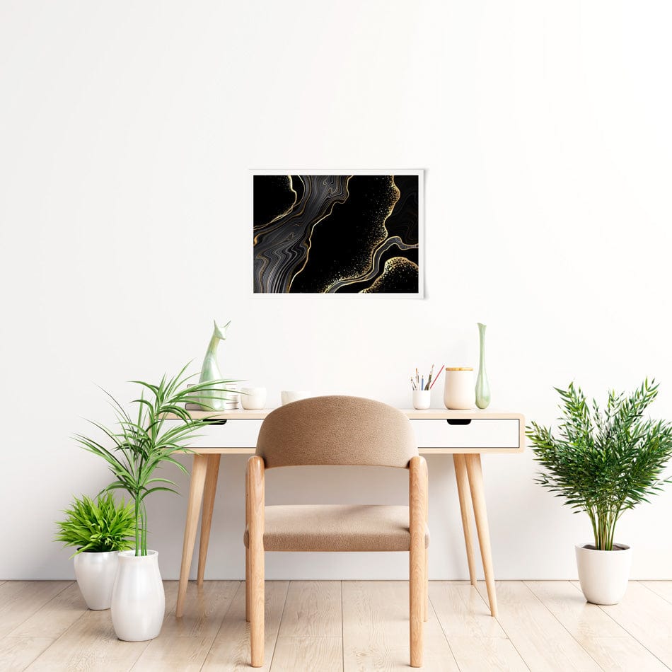 Black Marble Art Print wall art product / Shutterstock