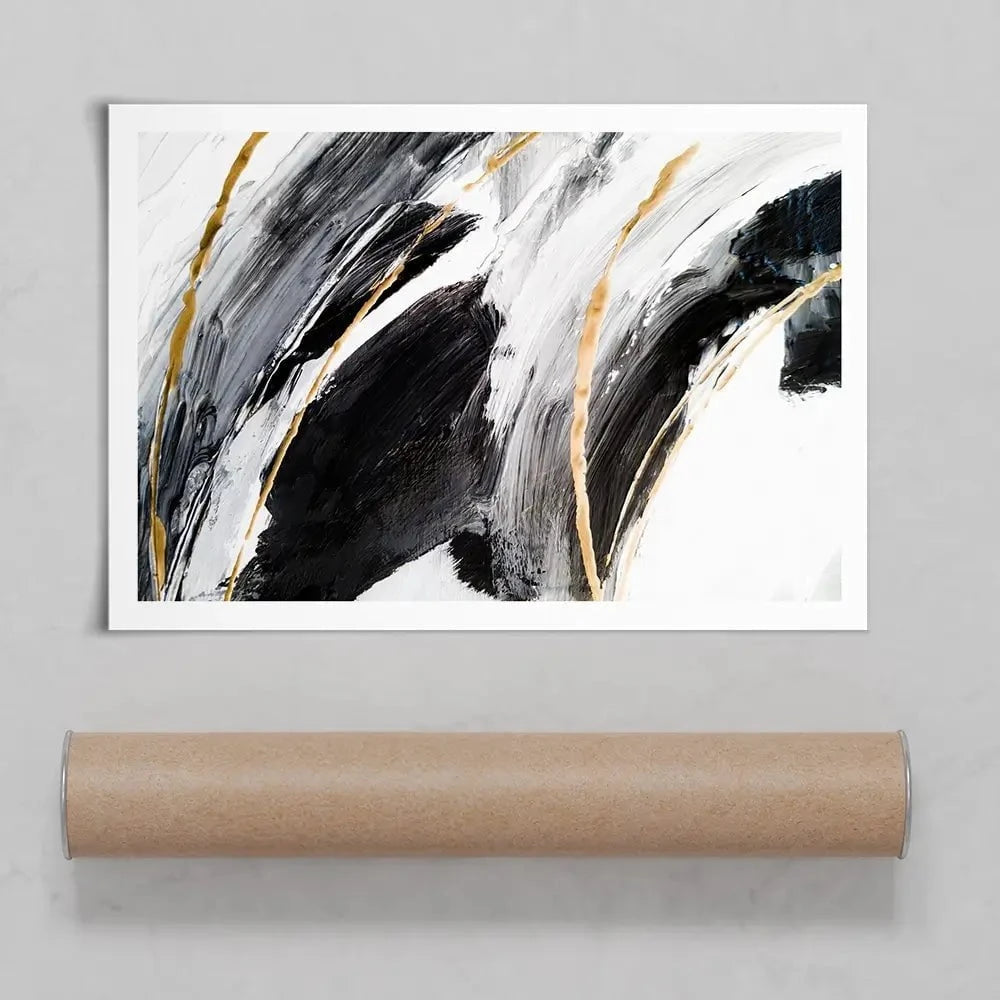 Black White And Grey Art Print Black White And Grey Art Print wall art product Adelina ART / Shutterstock