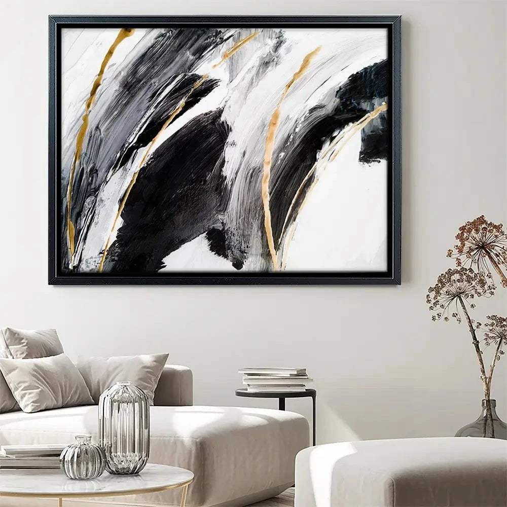 Black White And Grey Canvas Print Black White And Grey Canvas Print wall art product Adelina ART / Shutterstock