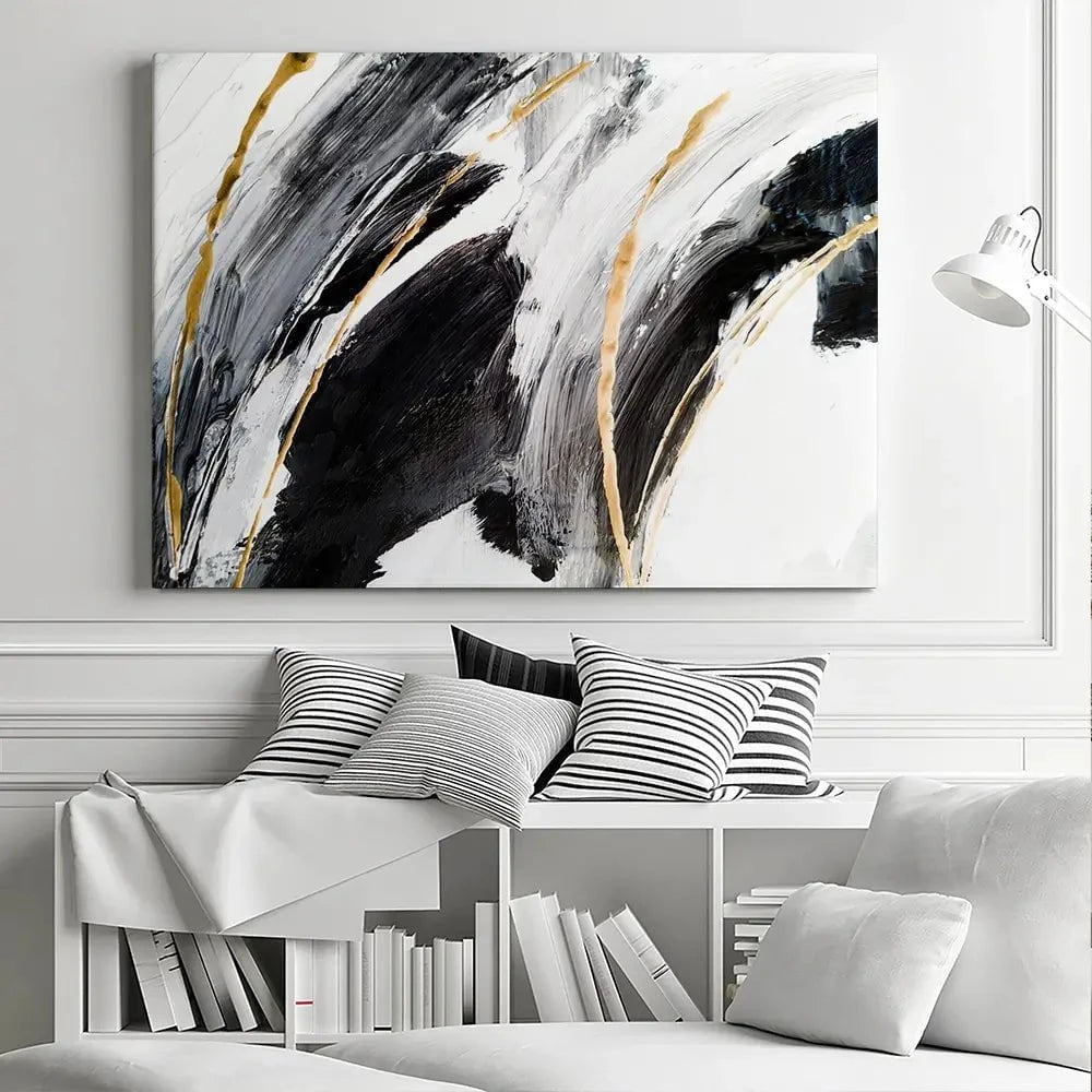 Black White And Grey Canvas Print Black White And Grey Canvas Print wall art product Adelina ART / Shutterstock