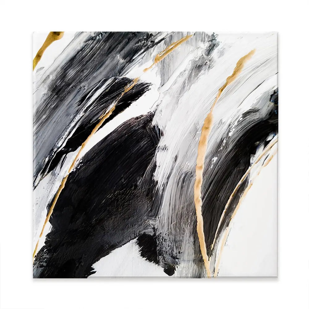 Black White And Grey Square Canvas Print Black White And Grey Square Canvas Print wall art product Adelina ART / Shutterstock