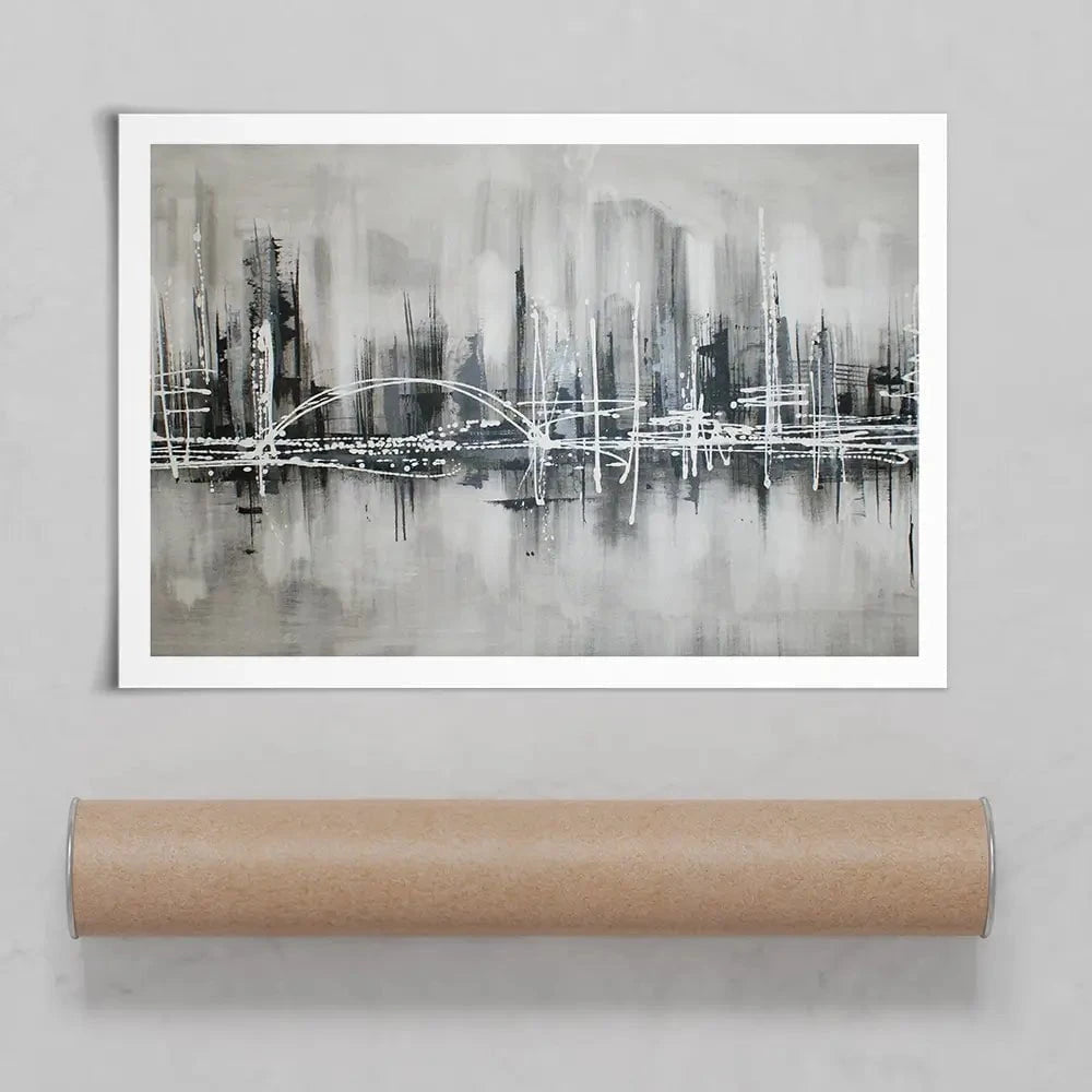 Black White City Art Print Black White City Art Print wall art product Maria Moretti