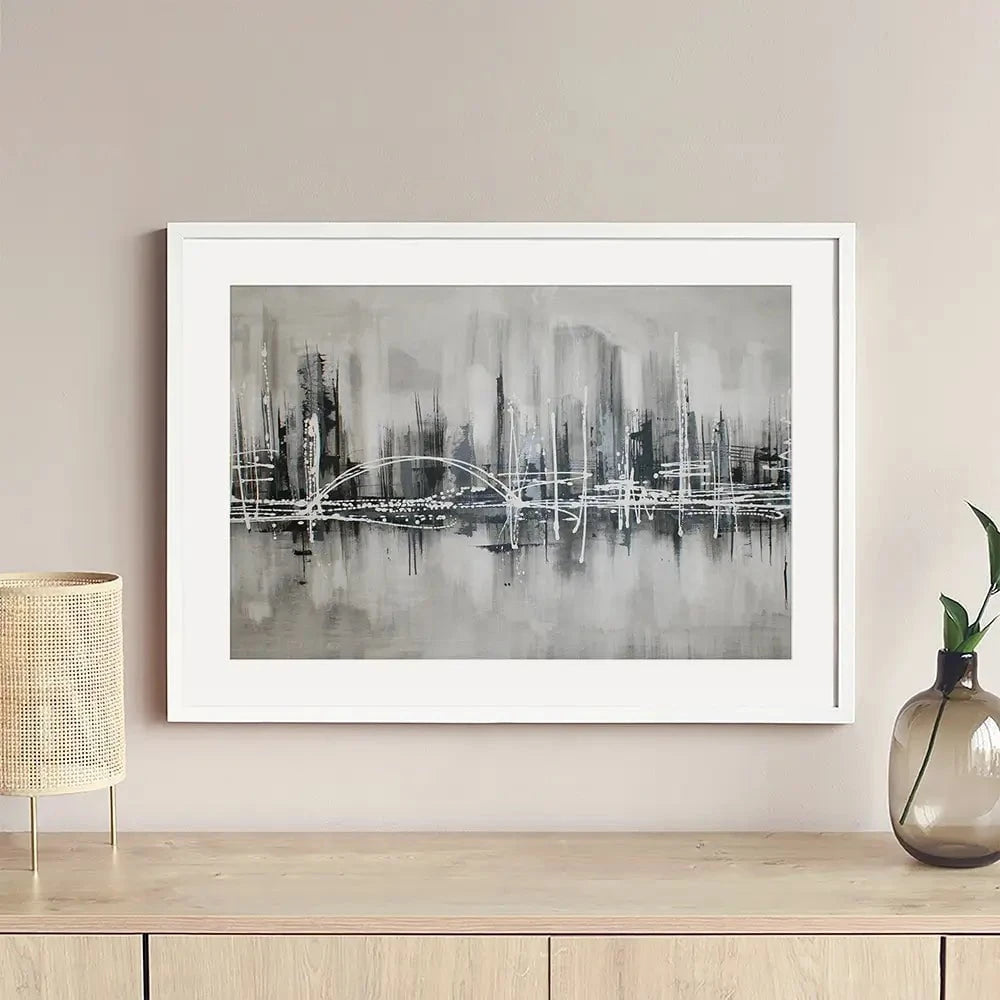 Black White City Framed Art Print Black White City Framed Art Print wall art product Maria Moretti