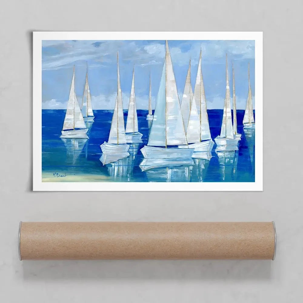 Blanco Beach Sailboats Art Print Blanco Beach Sailboats Art Print wall art product Paul Brent - Independent
