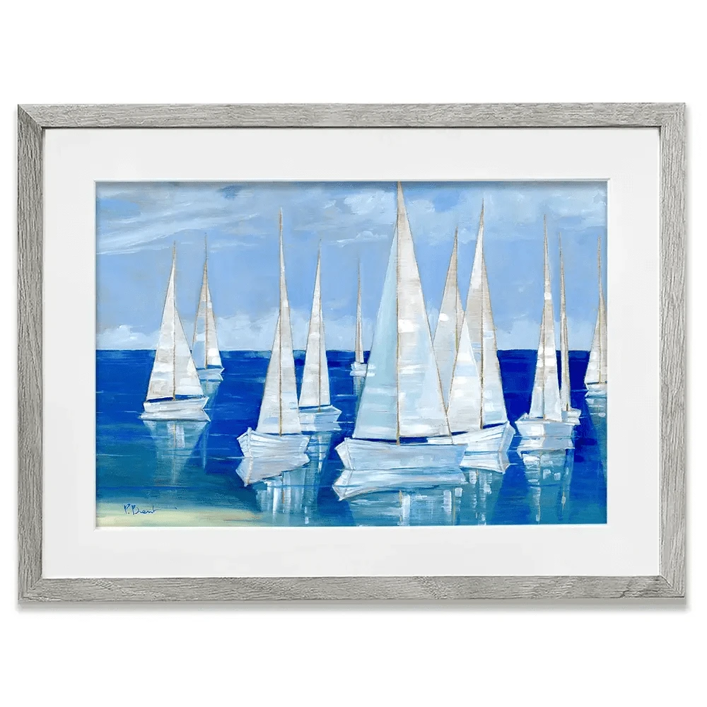 Blanco Beach Sailboats Framed Art Print Blanco Beach Sailboats Framed Art Print wall art product Paul Brent - Independent