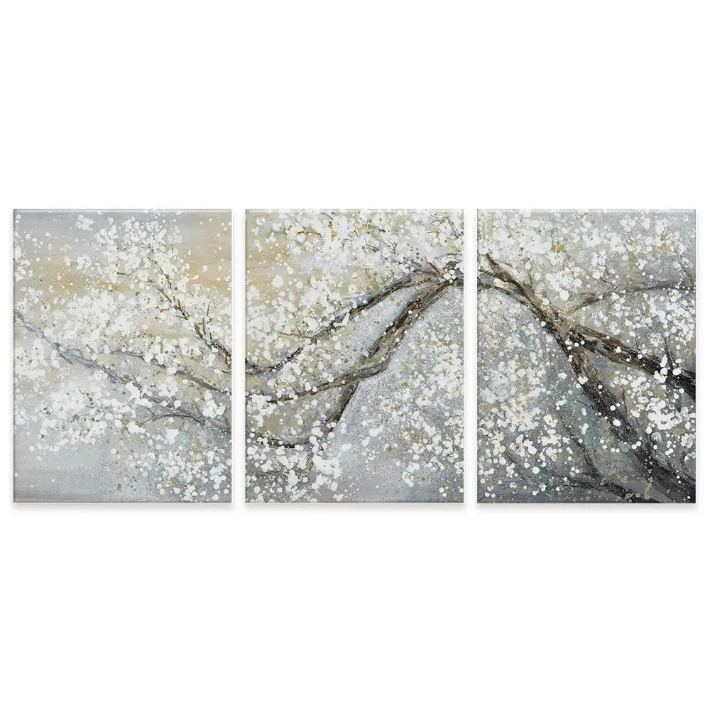 Blossoming In White Trio Canvas Print Blossoming In White Trio Canvas Print wall art product Art Print Shop